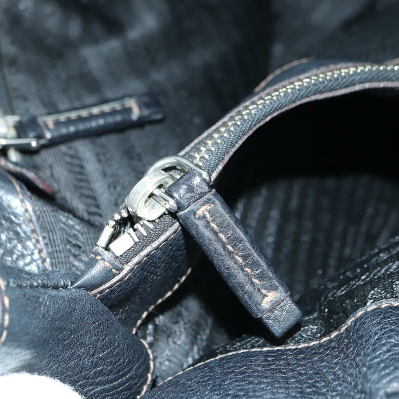 【日本直送】PRADA 托特包 皮革 黑色 銀色 正品 175913SAV-20