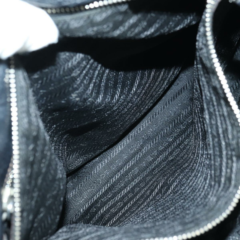 【日本直送】PRADA 托特包 皮革 黑色 銀色 正品 175913SAV-21