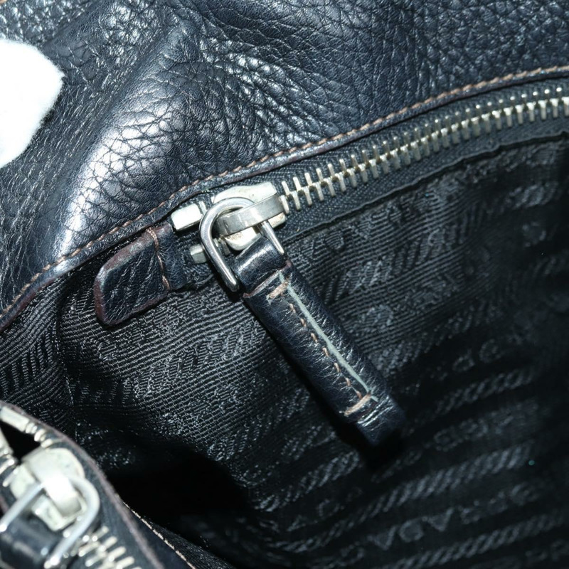 【日本直送】PRADA 托特包 皮革 黑色 銀色 正品 175913SAV-22