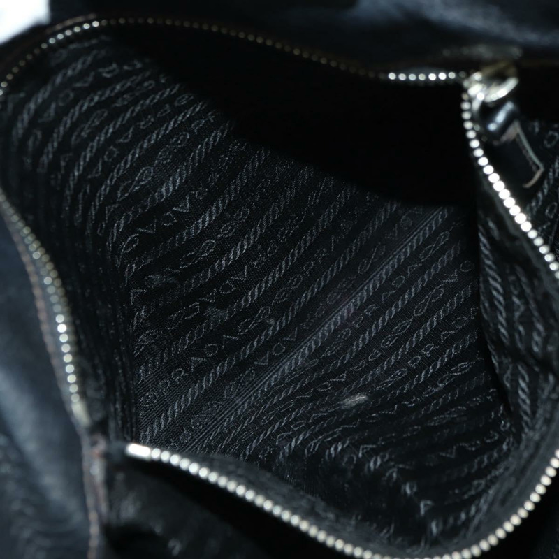 【日本直送】PRADA 托特包 皮革 黑色 銀色 正品 175913SAV-23