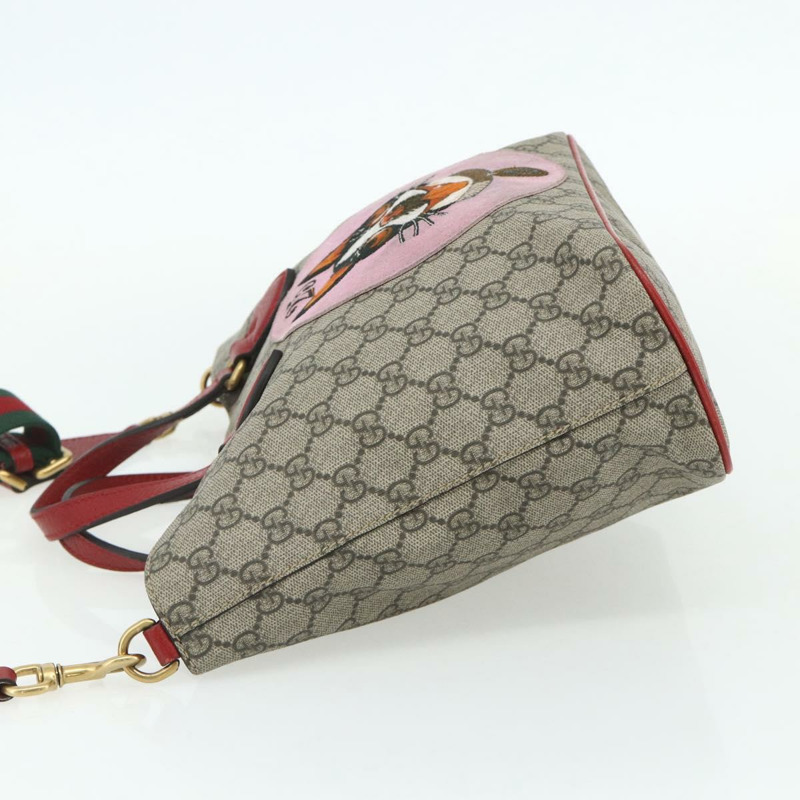 【日本直送】GUCCI GG Supreme 神秘貓手提包 PVC 兩用 米色 金色 473887 正品 175893A-2