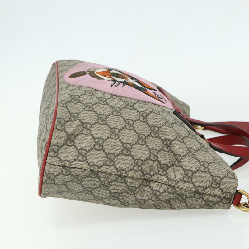 【日本直送】GUCCI GG Supreme 神秘貓手提包 PVC 兩用 米色 金色 473887 正品 175893A-3