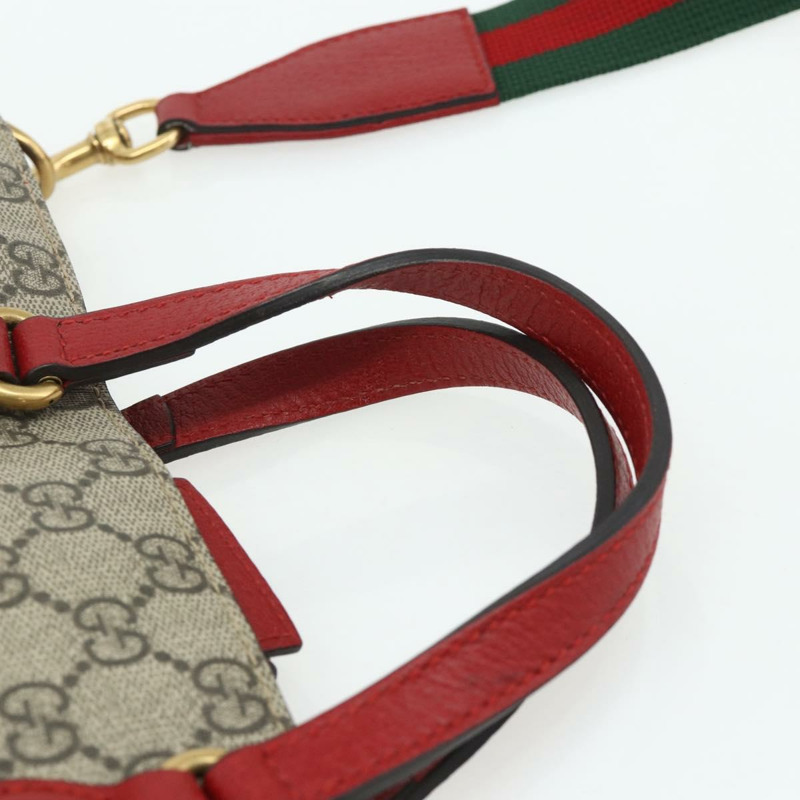 【日本直送】GUCCI GG Supreme 神秘貓手提包 PVC 兩用 米色 金色 473887 正品 175893A-13