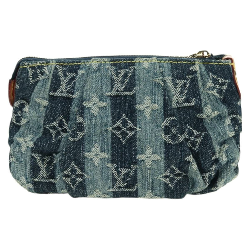 【日本直送】路易威登 Monogram Denim Trousse Leie 手拿包 藍色 M95335 LV Auth 175930SAV-1