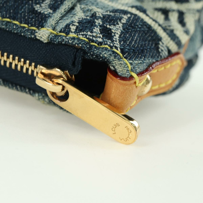 【日本直送】路易威登 Monogram Denim Trousse Leie 手拿包 藍色 M95335 LV Auth 175930SAV-7