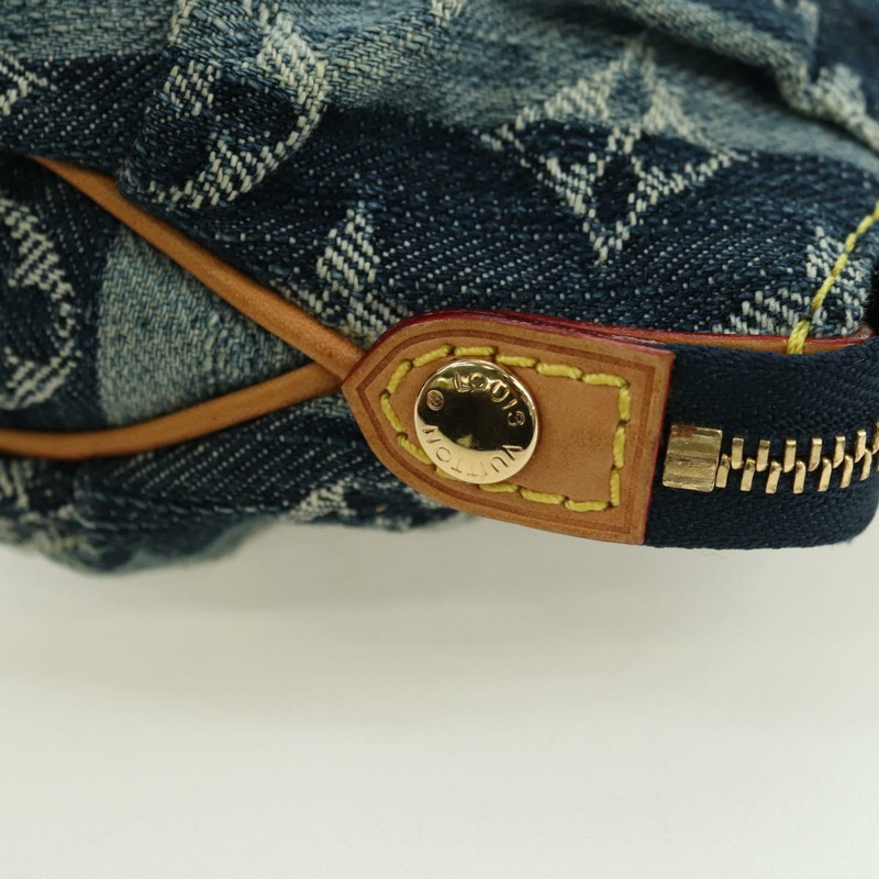 【日本直送】路易威登 Monogram Denim Trousse Leie 手拿包 藍色 M95335 LV Auth 175930SAV-16