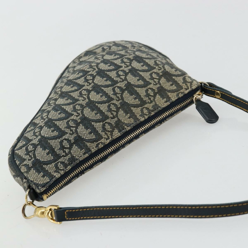 【日本直送】Christian Dior Trotter帆布馬鞍包 海軍藍 金色 正品 175907A-5