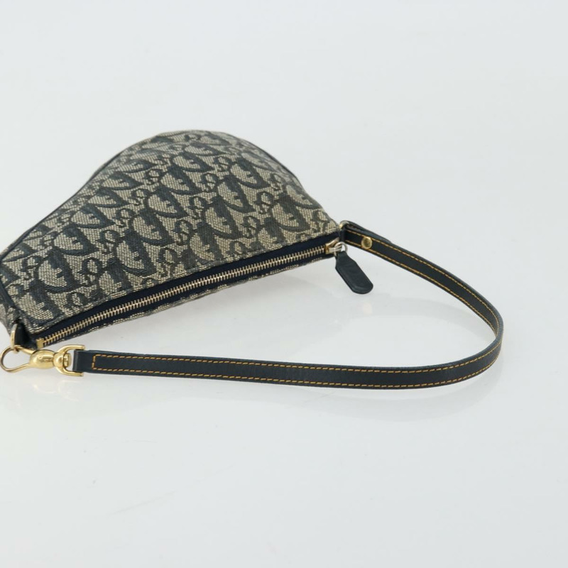 【日本直送】Christian Dior Trotter帆布馬鞍包 海軍藍 金色 正品 175907A-6
