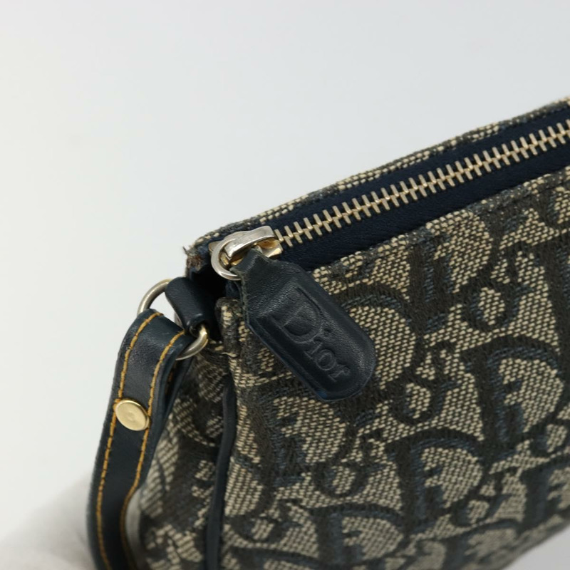 【日本直送】Christian Dior Trotter帆布馬鞍包 海軍藍 金色 正品 175907A-9