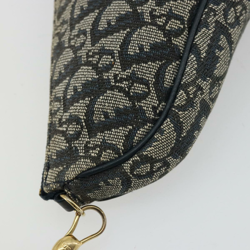 【日本直送】Christian Dior Trotter帆布馬鞍包 海軍藍 金色 正品 175907A-15