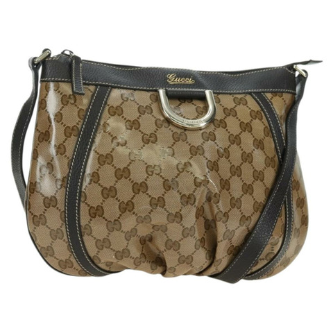 GUCCI GG Crystal Abbey 包 塗層帆布 奧特萊斯 米棕色 296019 正品 am11474V