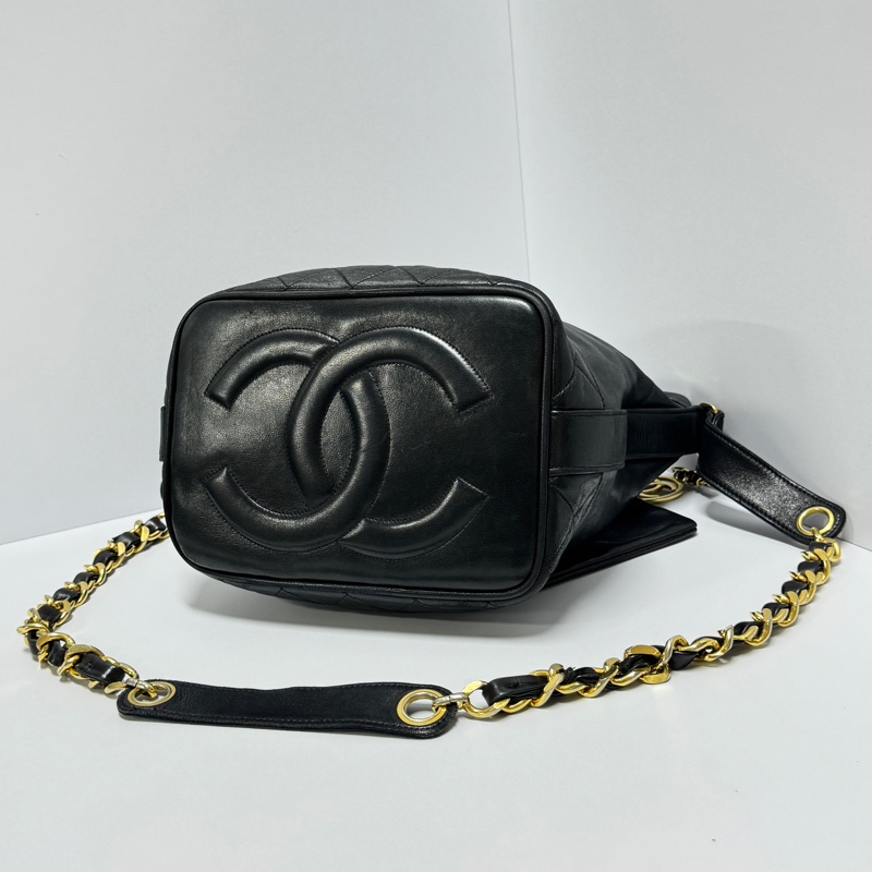 【極新🎁】 Chanel 黑金羊皮 水桶包 （專櫃223,000）-12