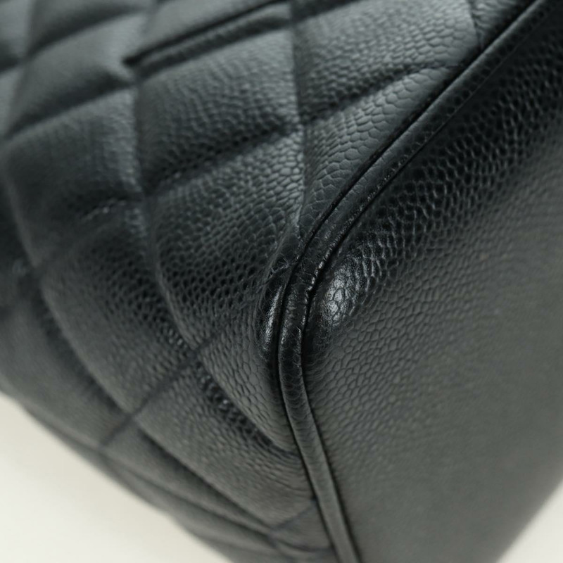【日本直送】香奈兒 (CHANEL) Matelasse Reprint 托特包，魚子醬紋皮革，黑色，銀色，CC標誌，正品編號 175126SAV-14