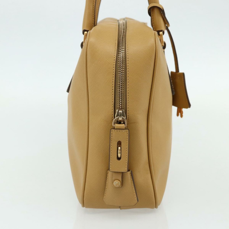 【日本直送】PRADA 手提包 Safiano 皮革 米色 金色 正品 176972A-2