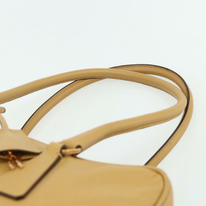 【日本直送】PRADA 手提包 Safiano 皮革 米色 金色 正品 176972A-13