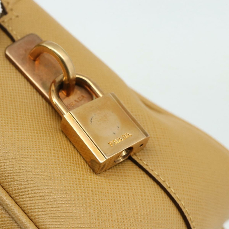 【日本直送】PRADA 手提包 Safiano 皮革 米色 金色 正品 176972A-17