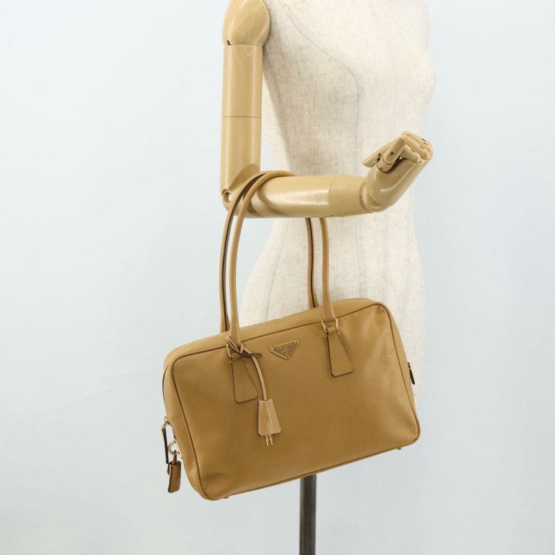 【日本直送】PRADA 手提包 Safiano 皮革 米色 金色 正品 176972A-26