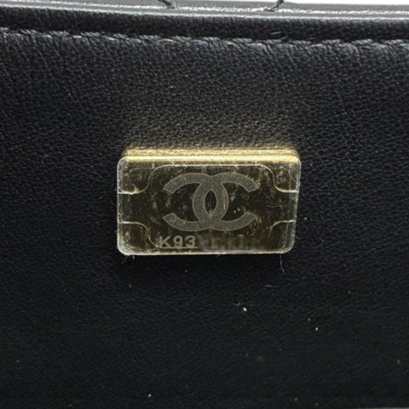 黑色 菱格紋 牛皮 方形 翻蓋 肩背包【CHANEL 香奈兒】 AS3649-5