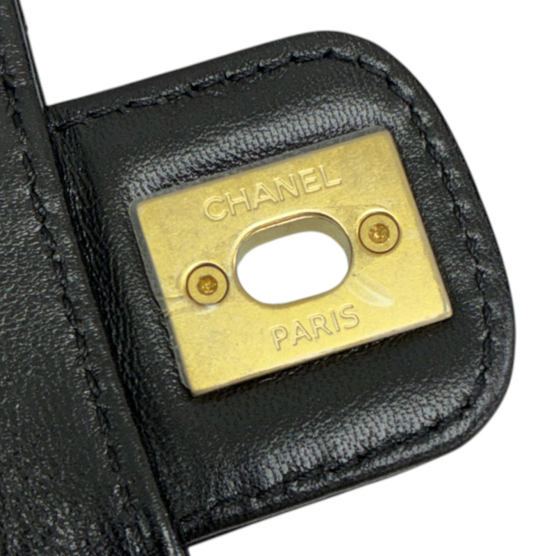 黑色 菱格紋 牛皮 方形 翻蓋 肩背包【CHANEL 香奈兒】 AS3649-7
