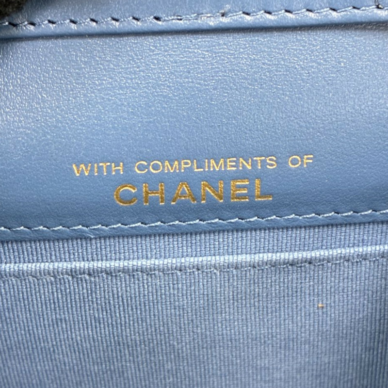 藍色 丹寧 Mini Cross Body 鏈帶 肩背包【CHANEL 香奈兒】-4