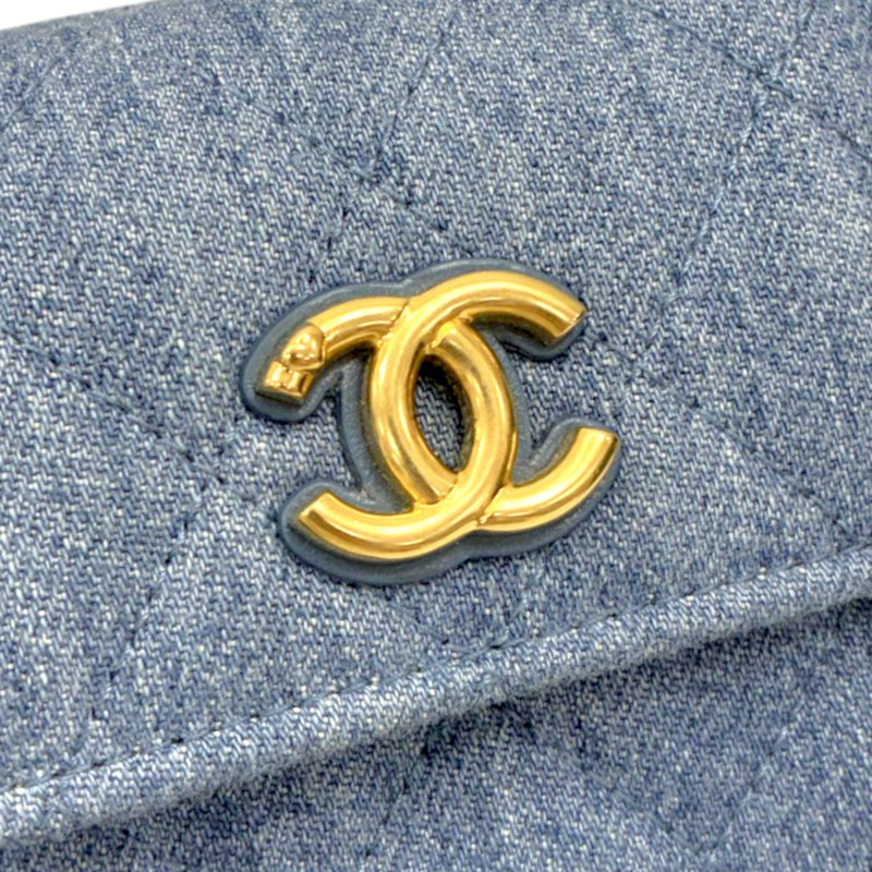 藍色 丹寧 Mini Cross Body 鏈帶 肩背包【CHANEL 香奈兒】-6
