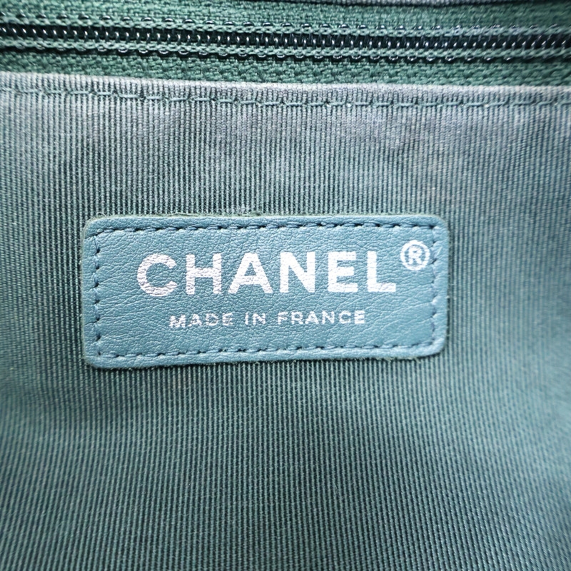 綠色 菱格紋 牛皮 水桶 肩背包 銀釦【CHANEL 香奈兒】-4