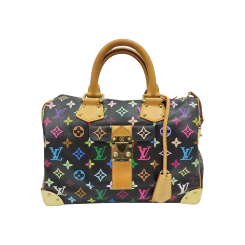 黑彩 原花帆布 村上隆 Speedy 30 手提包【LOUIS VUITTON LV 路易威登】 M92642