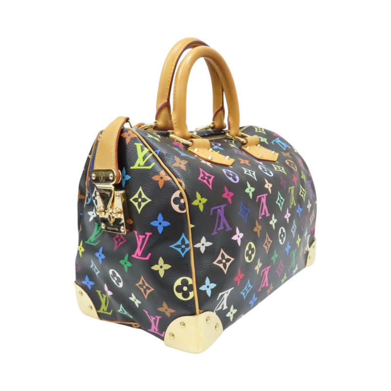 黑彩 原花帆布 村上隆 Speedy 30 手提包【LOUIS VUITTON LV 路易威登】 M92642-1