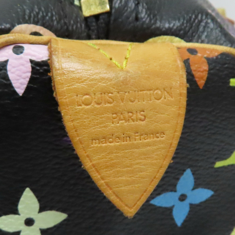 黑彩 原花帆布 村上隆 Speedy 30 手提包【LOUIS VUITTON LV 路易威登】 M92642-4