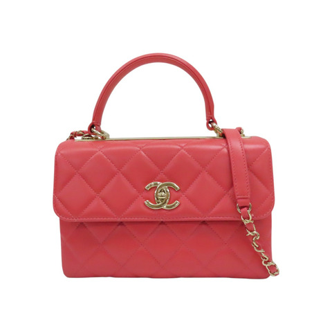 粉色 菱格紋 羊皮 Trendy CC 兩用包 金扣【CHANEL 香奈兒】 A92236