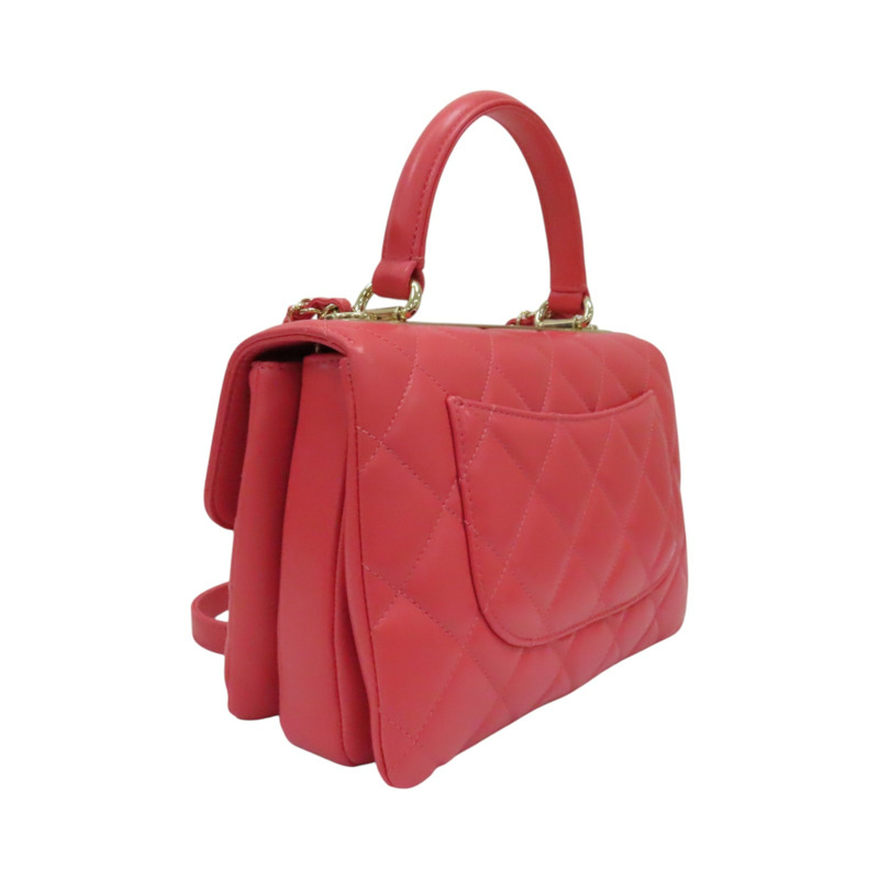 粉色 菱格紋 羊皮 Trendy CC 兩用包 金扣【CHANEL 香奈兒】 A92236-1