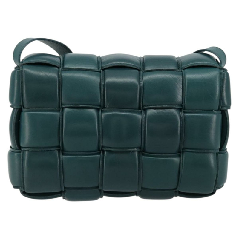 【日本直送】BOTTEGA VENETA MAXI INTRECCIATO 加墊盒式包皮革綠色正品 ka4105SAV-1