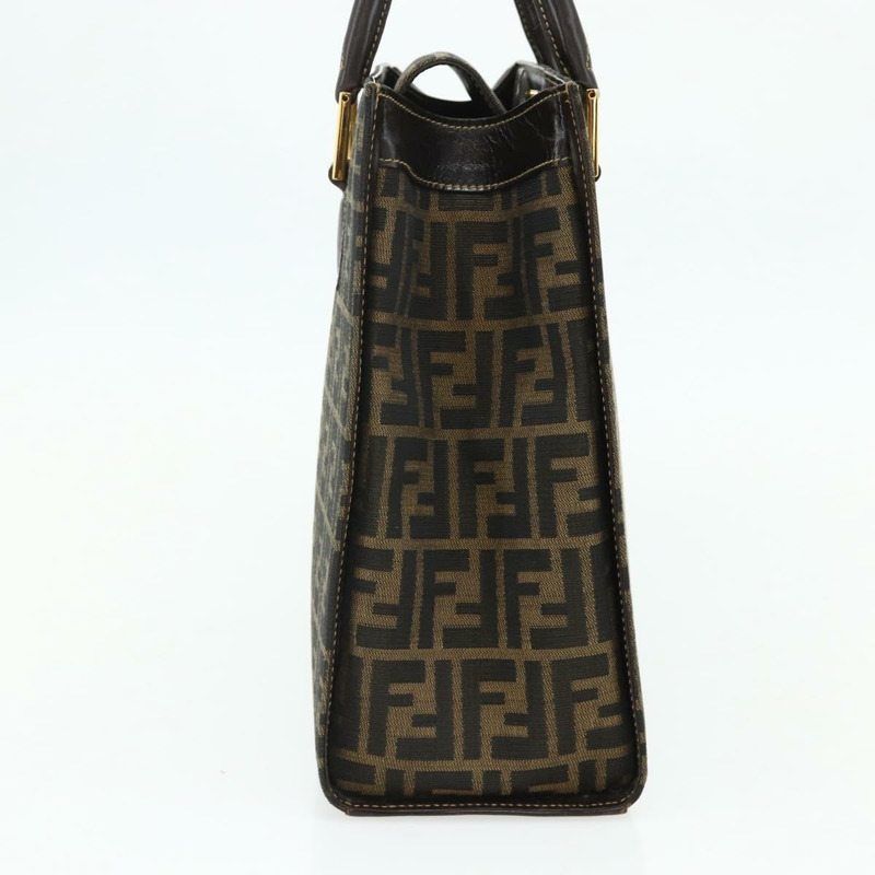 【日本直送】FENDI Zucca帆布手提包 黑色棕色 正品 177096A-2