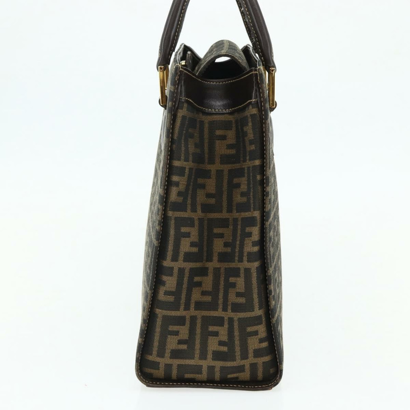 【日本直送】FENDI Zucca帆布手提包 黑色棕色 正品 177096A-3