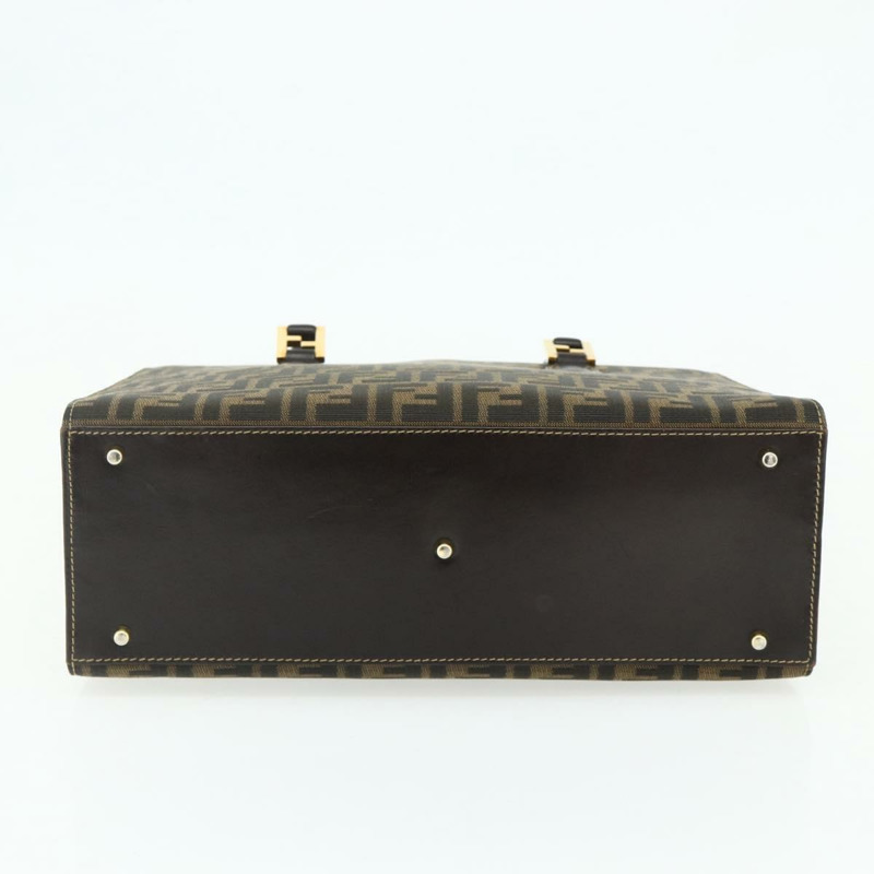 【日本直送】FENDI Zucca帆布手提包 黑色棕色 正品 177096A-4