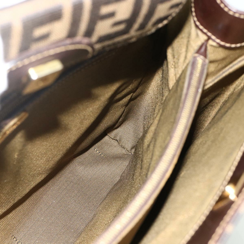 【日本直送】FENDI Zucca帆布手提包 黑色棕色 正品 177096A-16