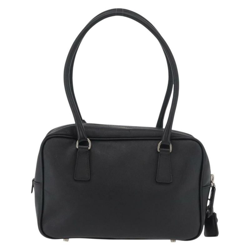 【日本直送】PRADA 手提包 Safiano 皮革 黑色 銀色 正品 ep14437A-1