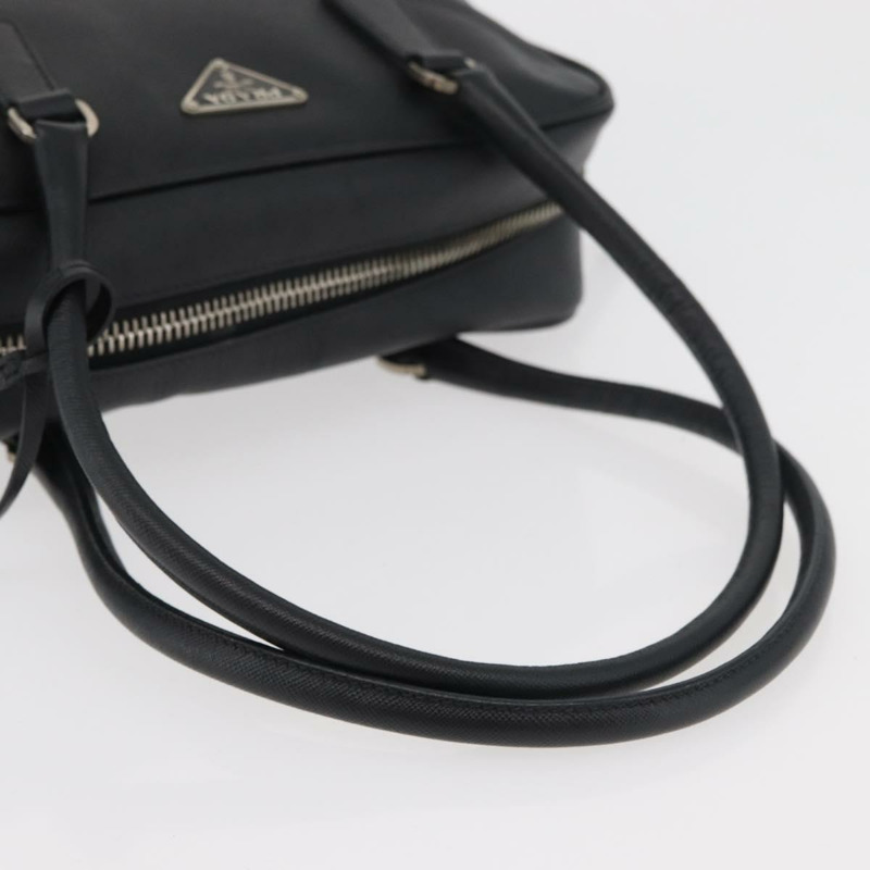 【日本直送】PRADA 手提包 Safiano 皮革 黑色 銀色 正品 ep14437A-6