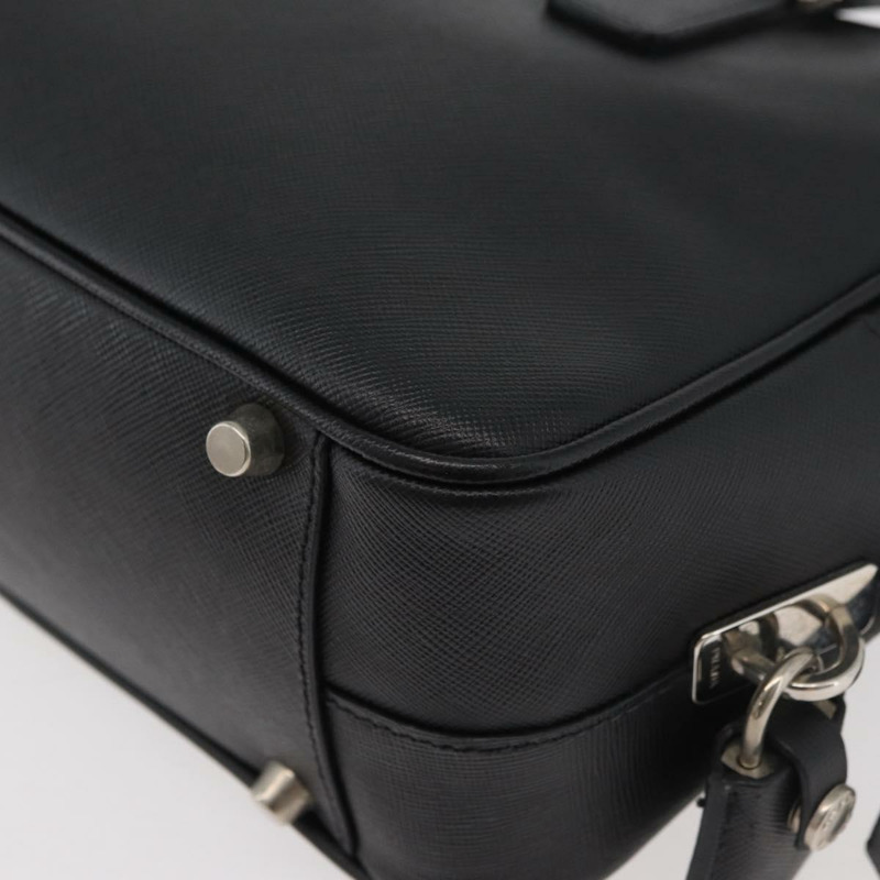 【日本直送】PRADA 手提包 Safiano 皮革 黑色 銀色 正品 ep14437A-8
