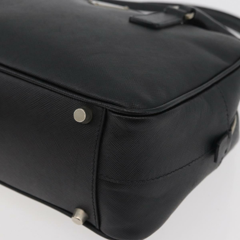 【日本直送】PRADA 手提包 Safiano 皮革 黑色 銀色 正品 ep14437A-14