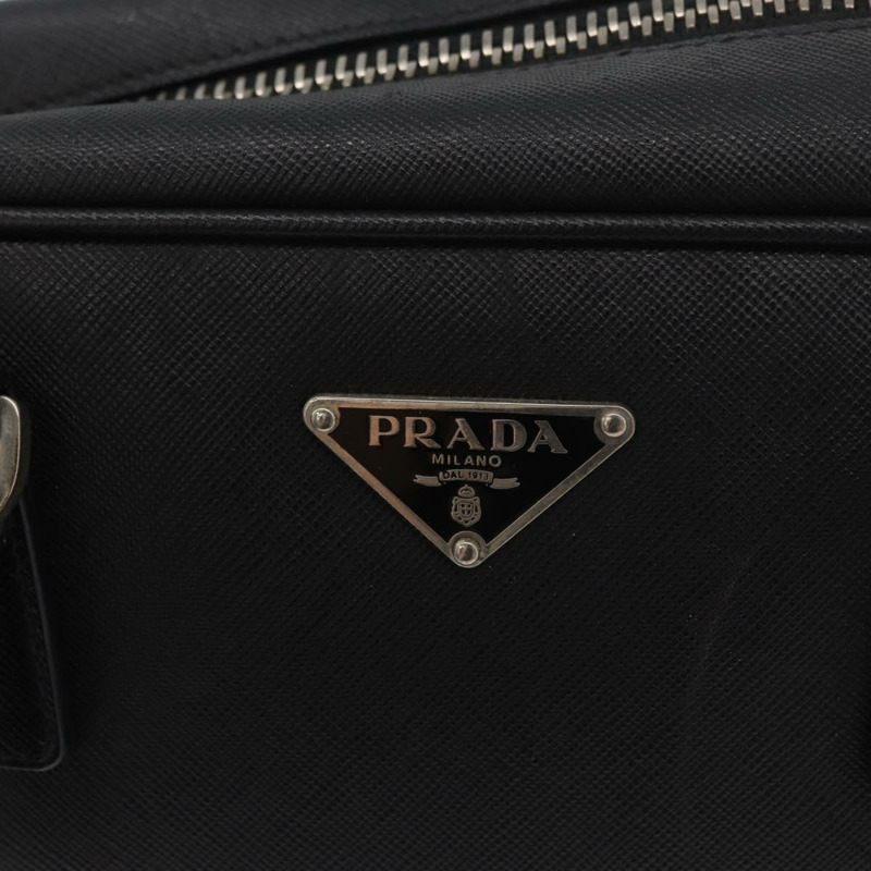 【日本直送】PRADA 手提包 Safiano 皮革 黑色 銀色 正品 ep14437A-17