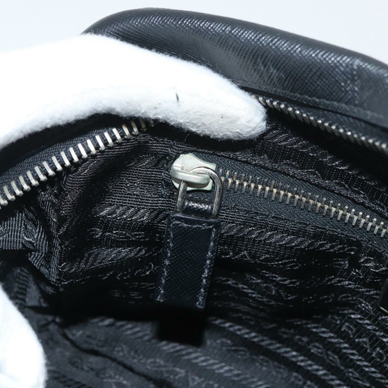 【日本直送】PRADA 手提包 Safiano 皮革 黑色 銀色 正品 ep14437A-21