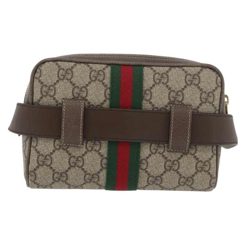 【日本直送】GUCCI GG Supreme Web Sherry Line 腰包 PVC 米色 金色 517076 正品 175059SAM-1