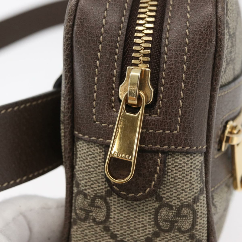 【日本直送】GUCCI GG Supreme Web Sherry Line 腰包 PVC 米色 金色 517076 正品 175059SAM-8
