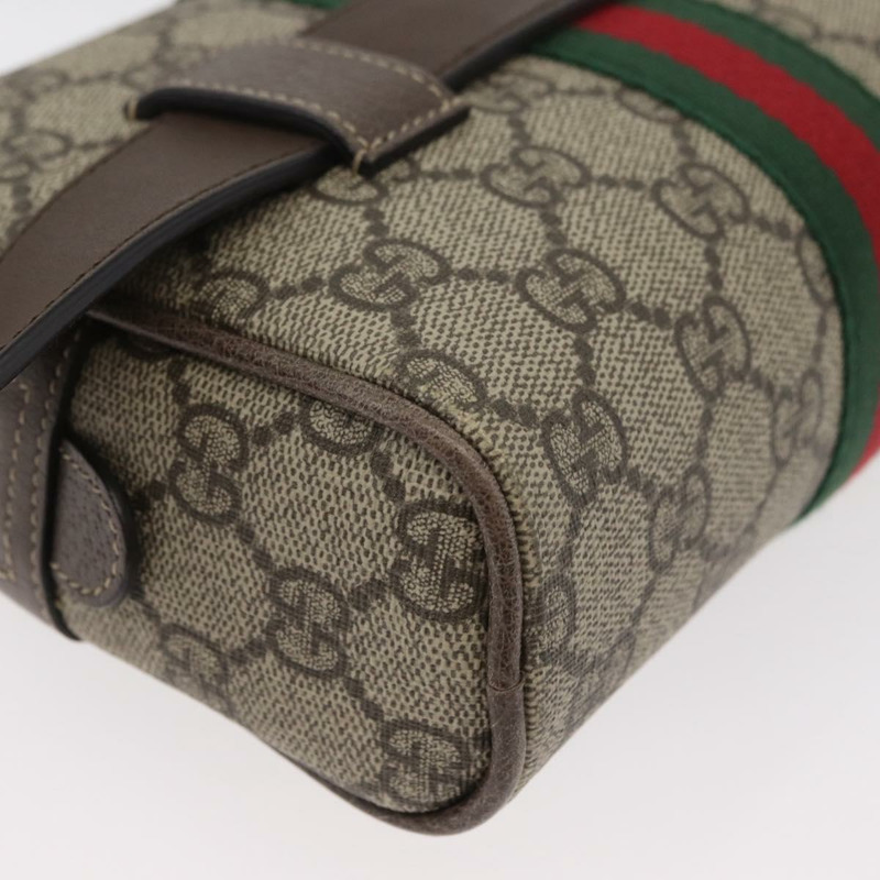 【日本直送】GUCCI GG Supreme Web Sherry Line 腰包 PVC 米色 金色 517076 正品 175059SAM-15