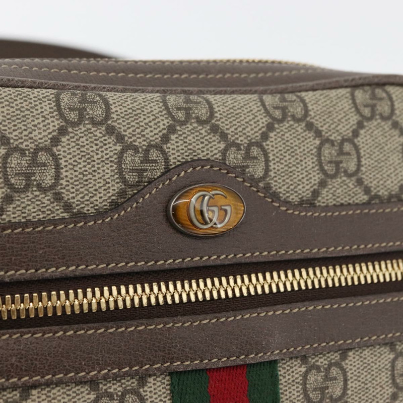 【日本直送】GUCCI GG Supreme Web Sherry Line 腰包 PVC 米色 金色 517076 正品 175059SAM-17