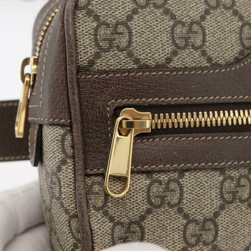 【日本直送】GUCCI GG Supreme Web Sherry Line 腰包 PVC 米色 金色 517076 正品 175059SAM-18