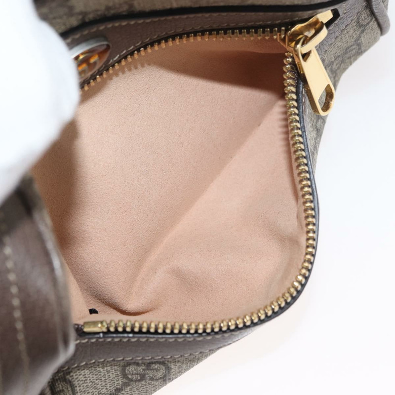 【日本直送】GUCCI GG Supreme Web Sherry Line 腰包 PVC 米色 金色 517076 正品 175059SAM-22
