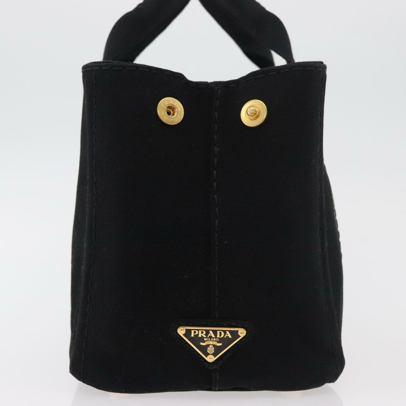 【日本直送】PRADA Canapa PM 手袋 帆布 黑色 金色 正品 175050SAM-3