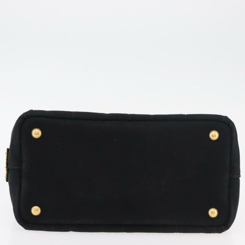 【日本直送】PRADA Canapa PM 手袋 帆布 黑色 金色 正品 175050SAM-4